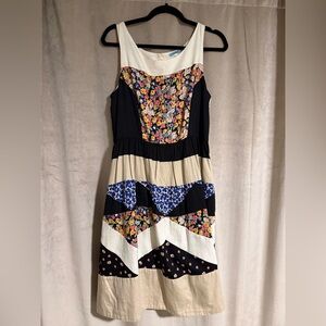 Anthropologie patchwork quilt full skirt dress (gg